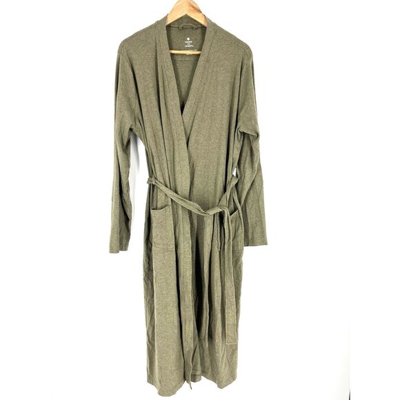 Under The Canopy Robe Size M/L Womens Sage Green Organic Cotton Lounge Maxi - Picture 1 of 7
